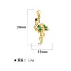 Meizu tres zonas color cobre chapado en oro preservación del color microincrustación de circón colgante doble curvo cadena de clavícula flor DIY colgante