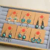 En stock en fábrica pendientes turquesa estilo étnico pendientes transfronterizos conjunto pendientes étnicos bohemios retro europeos y americanos