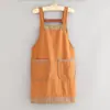 Delantal de cocina sencillo para el hogar, resistente al agua, apto para comer y trabajar, ropa de trabajo antimanchas con estampado de logotipo para adultos