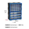 Gabinete de Almacenamiento Combinado Azul Tipo Cajón Caja de Piezas Tornillos Componentes Herramientas Caja de Almacenamiento de Plástico Clasificación Montable en Pared