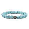 Europa y Estados Unidos transfronterizo más vendido piedra natural piedra volcánica piedra ojo de tigre pulsera de cuentas masculina imán pulsera magnética comercio exterior al por mayor