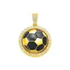 Nuevo Colgante de Fútbol Estilo Europeo y Americano Conmemorativo del Mundial 62mm con Goteo de Aceite, Collar con Diseño Minimalista Giratorio Venta al por Mayor