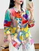 Cardigan de Ramio Puro con Estampado Digital para Mujer, Manga Larga, Talla Grande, Estilo Holgado y Delgado, Novedad Otoño 2026