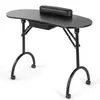 Mesa para Uñas Artísticas, Mesa Plegable para Uñas, Mesa Portátil para Manicura, Mesa para Uñas para Puestos Callejeros, con Caja de Maquillaje, Cajón y Reposamanos