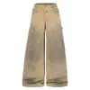 2026 Nuevos Jeans Retro de Doble Cintura Desgastados Estilo Streetwear de Nicho Unisex de Corte Holgado Pantalones Únicos de Pierna Ancha