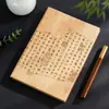 Cuaderno con Patrón de Bambú Imitación Superficie de Cuero Suave Diario Literario Estilo Chino Bloc de Notas de Negocios Engrosado Logotipo Personalizado Impreso