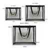 Bolsa Tote de Rede, Preta, Feita Sob Medida com Logo, Grande Capacidade, Sacola de Compras Ecológica, Bolsa para Material de Exposição, Ombro Único