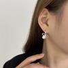 Pendientes de Lazo de Perla Dulce para Mujer, Sencillos, Modernos, Versátiles, Elegantes, Pendientes para Ropa de Trabajo, Pendientes Estilo Ins, de Moda