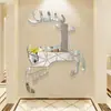 Adesivos de Parede 3D Cabeça de Veado de Natal Adesivos Decorativos de Acrílico para Corredor Hotel Sala de Estar Simples Nórdico Espelho Adesivos Tendência