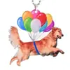 Divertido colgante acrílico de gato y perro con forma de globo, colgante para interior de coche, llavero, accesorios, colgante para decoración del hogar