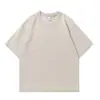 Camiseta Básica Manga Curta Pesada Transfronteiriça 250g Algodão Puro Lavada e Desgastada com Ombro Caído Vintage, Modelagem Solta, Tamanho Grande
