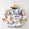 Bata Infantil, Vestir ao Contrário, Roupa Protetora para Bebês e Crianças Pequenas, Roupa para Comer de Bebê, Avental Impermeável e à Prova de Óleo 100% Algodão, Bolso de Arroz para Crianças