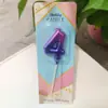 Decoración de Vela con Degradado Morado-Azul Cielo Estrellado Galáctico Estilo Ins Números de Pastel para Fiesta de Cumpleaños 0-9 Degradado Cielo Estrellado