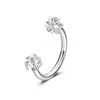 Anillo de Herradura de Aleación de Titanio F136 Zhenping Incrustado con Estrella de Cinco Puntas Rosca Interna Piercing de Nariz Barra C Piercing de Labio Piercing de Ceja Pendiente Aguja de Tracción