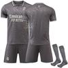 2425 Gris No. 9 Jersey Deportivo de Mbappé No. 5 Bellingham La Liga Real Madrid Segundo Uniforme de Fútbol de Visitante