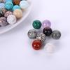 Bola de cristal natural de 20 mm, piedra arcoíris, piedra de ojo de tigre, bola redonda, adorno de matriz de siete estrellas, muestra de enseñanza científica popular para niños, transfronterizo