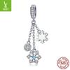 Invierno Nuevo Nieve Colgante Plateado s925 Chapado en Platino Pulsera de Perlas para Mujer Accesorios de Collar SCC1020