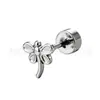 Jiangtai F136 Titanio Presión de Aceite Forma de Rayo Estrella Disco Redondo Tapón para el Oído Arete Stud Cuerpo de Aleación de Titanio G23 Joyería para Piercing