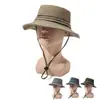 Chapéu de Pescador Jeans Lavado Vintage Desgastado Moda Europeia e Americana Nova Primavera e Outono para Homens e Mulheres Chapéu de Sol Outdoor de Aba Larga Proteção Solar