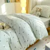 Conjunto de três peças 100% algodão para dormitório estudantil A, edredom de algodão, roupa de cama de algodão puro, conjunto de seis peças para cama de solteiro em quarto