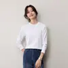 Camiseta de Algodón Puro con Cuello Alto y Mangas Largas para Mujer, Estilo Nuevo Primavera y Otoño 2026, Corte Holgado, Adelgazante, Elegante Top Capa Base
