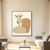 Pintura decorativa para parede de fundo de sofá de sala de estar estilo nórdico com plantas e flores, pintura de nicho de piso, pintura para pendurar no corredor de entrada