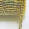 Cadena de garras con cifrado de múltiples filas de diamantes de imitación de colores al por mayor, 2/4 mm, accesorios de joyería DIY, cadena de perforación inferior dorada y plateada