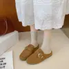 Mules Slip-on de Fundo Plano Estilo Old Money Retrô Femininas 2026 Outono Pato Pessoa Preguiçosa Calçados de Exterior Chinelos Slip-on