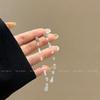 Set de Pendientes Largos y Collar con Cuentas de Hilo de Pescar Transparente en Forma de Gota de Agua para Mujer, Estilo de Lujo Ligero de Nicho para Usar en Verano