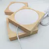 Luz de Noche de Madera Maciza Acrílica Base Luminosa de Madera Cuadrada LED Soporte de Lámpara de Carga Interruptor USB Luz de Noche