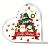 Nuevos Adornos Acrílicos Decorativos en Forma de Corazón Transfronterizos para la Víspera de Navidad para Ancianos, Muñeco de Nieve, Árbol de Navidad, Adornos de Escritorio