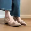 Zapatos Planos Elegantes con Punta Aguda y Lazo para Mujer 2026 Nuevos con Aumento Interno de Altura Adelgazantes Versátiles Zapatos Mary Jane Zapatos de Mujer para el Trabajo