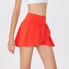 Pantalones Cortos Deportivos Universitarios para Mujer Falsos de Dos Piezas Cintura Alta Anti-luz Transpirables Ropa para Entrenamiento Fitness Carrera Yoga Secado Rápido Verano