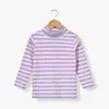 Camiseta de Manga Larga Otoñal Coreana de Nuevo Estilo para Niños y Niñas, Top Cálido de Cachemir de Color Sólido de Cuello Alto, Camiseta Básica