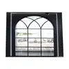 Puertas y Ventanas de Aleación de Aluminio Estilo Francés Retro con Arco Transfronterizo y Particiones con Forma de Arco Semicircular, Ahorradoras de Energía, Insonorizadas, Ventanas de Piso a Techo con Celosía