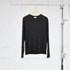 Dragón Marino Warren Cashfeel 26 Otoño Versátil Cómodo Simple Camisa Básica para Mujer Camiseta de Manga Larga con Cuello Redondo