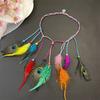 Accesorios para el cabello de plumas hechos a mano directamente de fábrica, diadema con borla para fotos de viaje, anillo para el cabello, pluma de pavo real, cabello trenzado, cabello corto, accesorios para la frente
