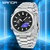 Reloj Digital Sanda Pantalla Dual Sincronizada Multifuncional para Hombre Octagonal Cuenta Regresiva Luminoso 3376