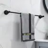 Toallero negro transfronterizo, estante de almacenamiento para baño, toallero de aluminio para espacio de baño, juego de accesorios de ferretería