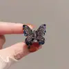 Pinza Pequeña de Mariposa Completa de Diamantes Pequeña y Exquisita, Pinza para Flequillo Lateral, Pinza para el Pelo de la Frente, Pinza Superior, Pinza de Pelo Coreana de Moda para Mujeres