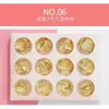 Caja de Papel con Diseño Hueco Rellena de Polvo de Brillo para Uñas, 12 Colores de Polvo Fino Láser, Lentejuelas con Brillo Degradado Iridiscente para Decoraciones de Uñas