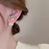 Brincos de Pérola com Diamante Borboleta Agulha de Prata Simples Sentido de Alto Padrão Brincos Dupla Face Moda Luxo Leve Elegante Novos Brincos para Mulheres