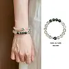 Pulsera de Cristal Blanco Cristal Natural, Pulsera de Cristal de Pelo Verde, Diseño de Cuentas de Nicho, Joyería de Gama Alta al por Mayor