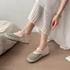 Zapatos Mary Jane Tejidos Huecos de Moda para Mujer, Nuevo Modelo Primavera 2026, Correa Única, Transpirables, Versátiles, Ligeros, Planos de Tacón Bajo