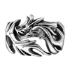 Anel Masculino Vintage Formato de Dragão Tendência Estilo Chinês Agressivo Anel Único Masculino Moda Prata Imitação Tailandesa Padrão de Dragão Anel Aberto
