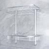 Prateleira de Banheiro Feita de Alumínio Espacial, Porta-Toalhas de Banheiro para Canteiros de Obras, Design Moderno e Simples de Camada Dupla para Quartos de Aluguel de Hotéis e Banheiros