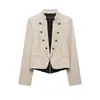 Venta al por mayor Europea y Americana Otoño Nuevo Moda Femenina Casual Decoración de Botones Manga Larga Corto Ajustado Delgado Blazer