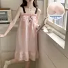 2026 Verano Nuevo Estilo Algodón Nube Bordado Tejido Manga Corta Camisón para Mujer con Copas Estilo Princesa Ropa de Casa Vestido Largo
