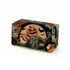 Bolsa de Maquillaje con Estampado de Gato Negro Calabaza Murciélago de Halloween Bolso de Almacenamiento con Cremallera Beige Retro Estuche para Bolígrafos de Estudiante
