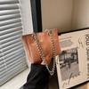 Bolsa feminina casual 2022 verão nova moda simples corrente de contas bolsa de ombro bolsa de axila moda pequena bolsa quadrada
